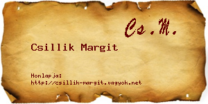Csillik Margit névjegykártya